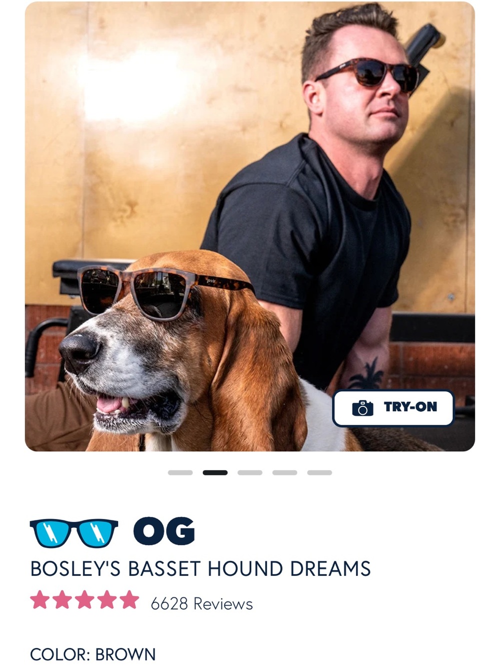 Goodr Bosley’s Basset Hound Dreams Brown Sunglasses - Picture 3 of 10